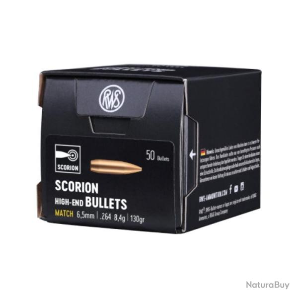 Ogives RWS Scorion - Boite de 50 - 30 / 175 gr / Par 1