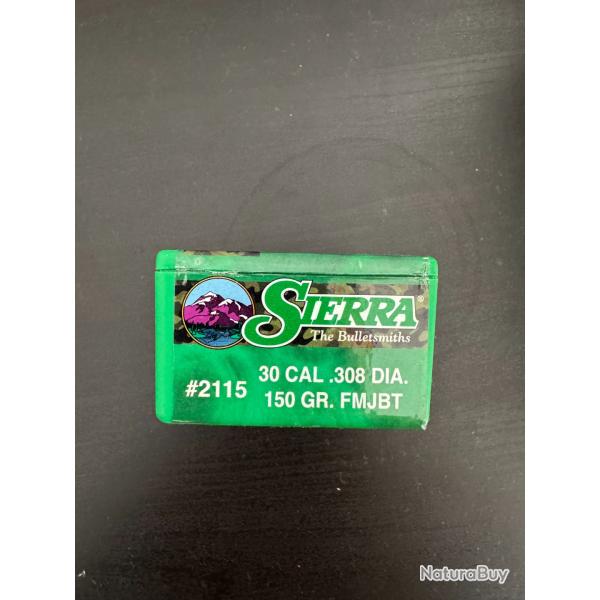 OGIVES SIERRA MATCHKING CAL. 308" 150GR FMJBT X46 ogives