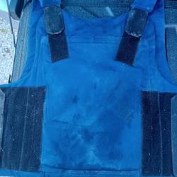 GILET PARE BALLES TETRANIKE BLEU PORT DISRET EN KEVLAR TAILLE L AVEC ANTI TRAUMA