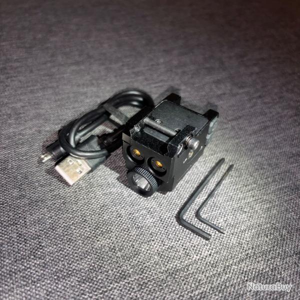 Lampe double laser SFD-250 RICHFIRE / Lampe : 500 lumens / Mode strobo / Laser : Rouge & Vert