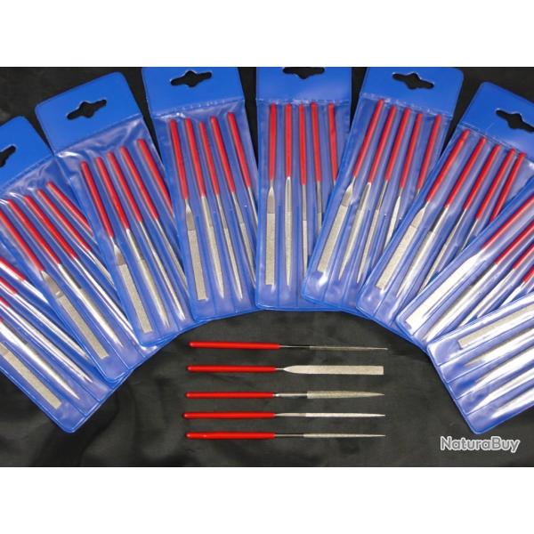 1 Jeu de 5 LIMES AIGUILLES DIAMANT DE PR�CISION 100 mm X 2 mm ( Lime )