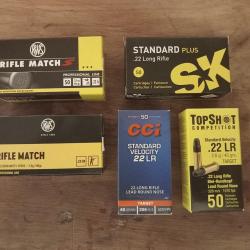 Lot munitions 22lr.5 boites neuves.