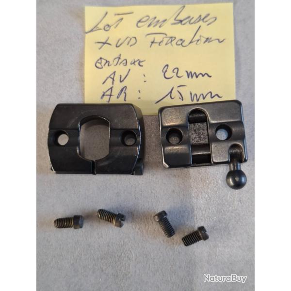 1LOT D'EMBASES  MONTAGE  PIVOTANT