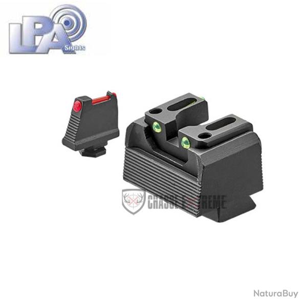 Hausse et Guidon R�hauss�s LPA pour Glock 17 � 48 Optic Ready Rouge