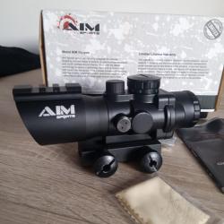 Point rouge avec collier et rails