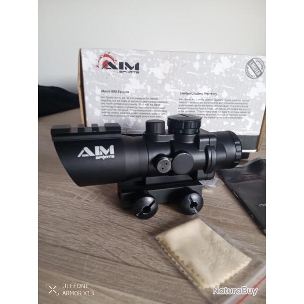 Point rouge avec collier et rails