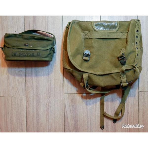 Lot Vietnam Original Combat Field Pack 1961 Et CW-842/PSM-13 Battery Test Set Pochette