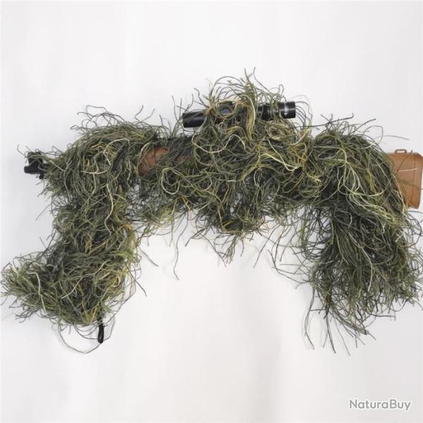 Corde Elastique Enveloppante Camouflage Fusil / Carabine Type Ghillie Chasse Aff�t