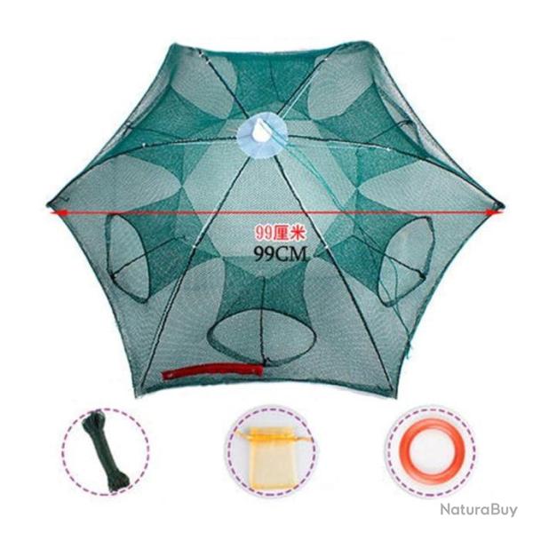 Nasse Pliable 6 Trous 6 C�t�s Diam�tre 99 Cm Pliable P�che Poisson Crevette Ecrevisse P�che