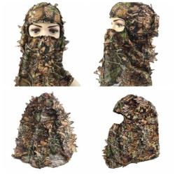 Cagoule de Camouflage Feuillu de Chasse - Unisexe - Taille Unique - Feuille 3d LIVRAISON OFFERTE