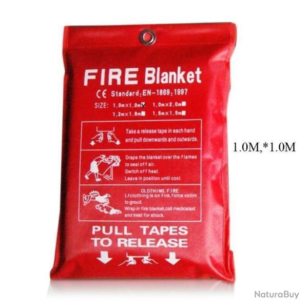 Couverture Ignifug�e 1M x 1M - Survie - Protection Incendie Feu Maison