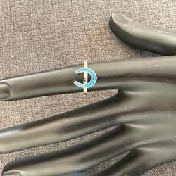 Bague en argent - fer &agrave; cheval - fille ou adolescente - taille 47 +