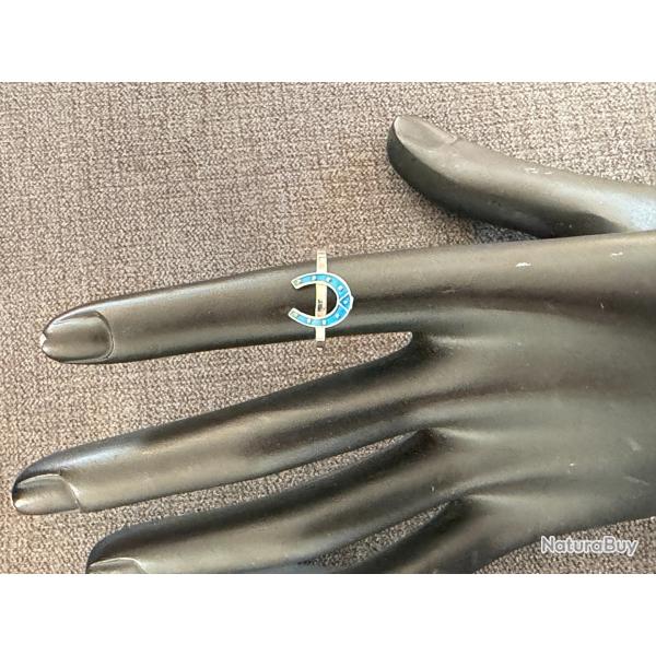 Bague en argent - fer � cheval - fille ou adolescente - taille 47 +