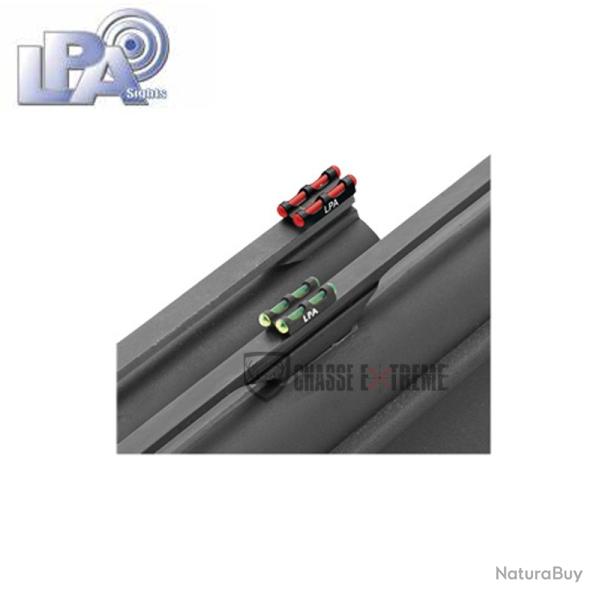 Guidon Double Fibre Optique Vert LPA pour Fusil Filetage 2.6mm