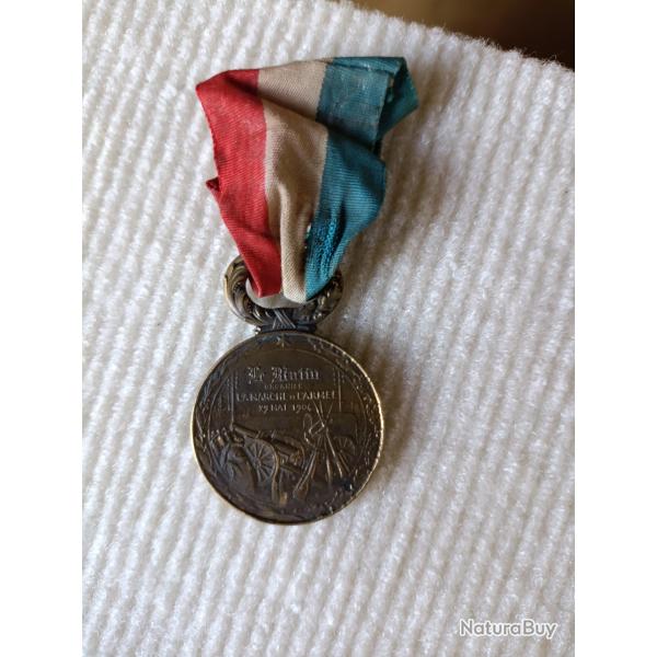 M�daille - Le matin organise la marche de l'arm�e - mai 1904 - L'arm�e la presse - ordonnance