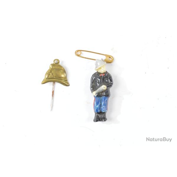 Broche �pinglette souvenir / patriotique Sapeurs Pompiers, ann�es 1930 - 1960