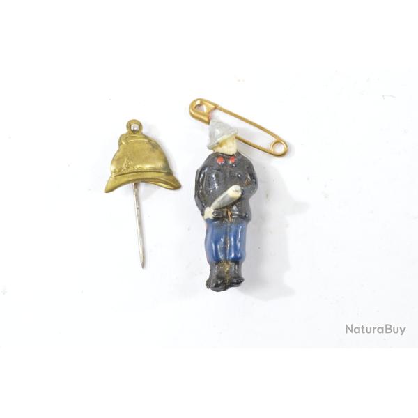 Broche �pinglette souvenir / patriotique collection Sapeurs Pompiers, ann�es 1930 - 1960