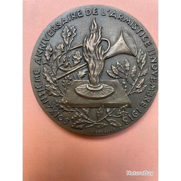 Ancienne m�daille Soixanti�re anniversaire de l'armistice du 11 novembre 1918