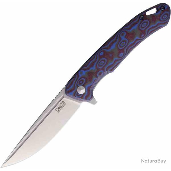 Couteau Ontario Outcast Lame Acier 8Cr14MoV Manche G10 Blue & Brown Linerlock ON9005