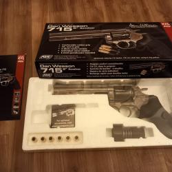 r&eacute;plique 357 MAGNUM Revolver plombs Dan Wesson 715 6" gris, calibre 4.5 mm NEUF sous blister