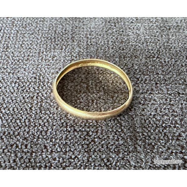 Anneau or jaune 18 carats - taille 58 - bague - alliance non grav�e