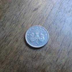 monnaie five pence 1990