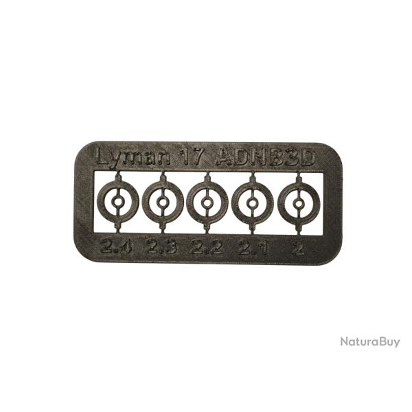 plaquette d'inserts pour guidon LYMAN s�rie 17 anneau centrale de 2 � 2.4 bord epais