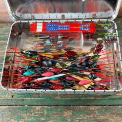 Exceptionnel lot de bouchons de p&ecirc;che - Ensemble rare et g&eacute;n&eacute;reux - P&ecirc;che fine & collection