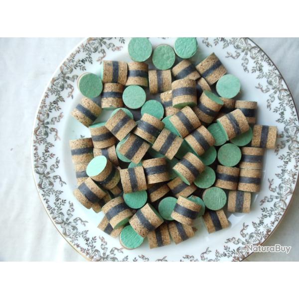 Lot de 100 bourres grasses ( li�ge + cire +li�ge ) en calibre 12.