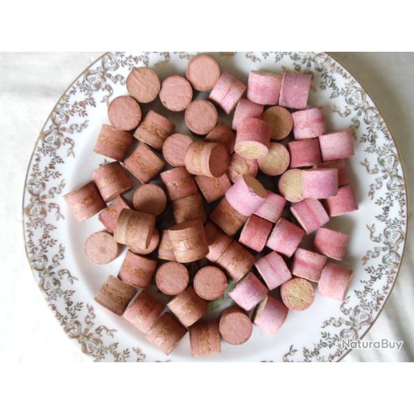 Lot de 85 bourres grasses +55 bourres feutre rose en calibre 12.