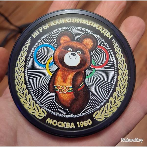 Grand aimant magn�tique 'JO MOSCOU 1980 MISHKA OLYMPIQUE"