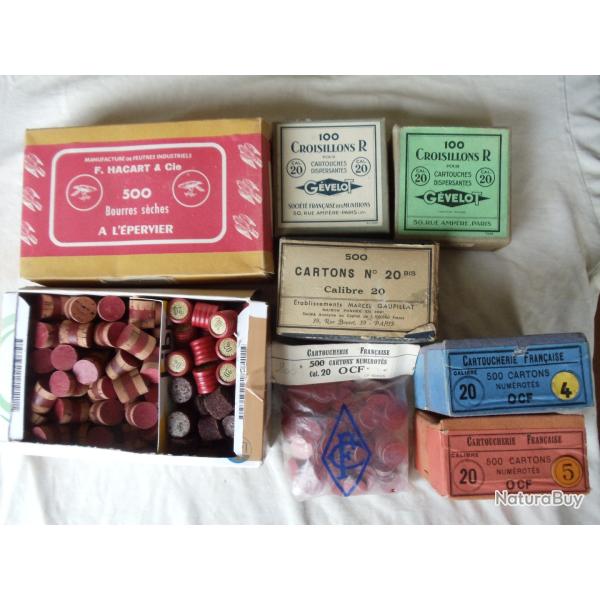 Lot d'accessoires pour le rechargement des cartouches en calibre 20.