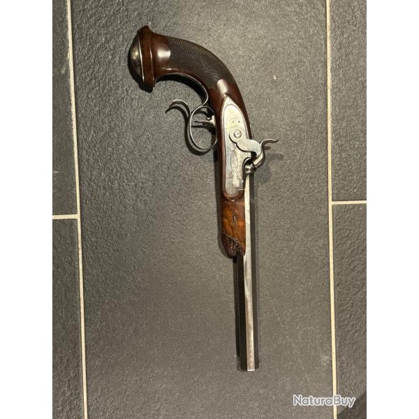 magnifique pistolet de tir Druon � Nancy. milieu du 19eme si�cle.