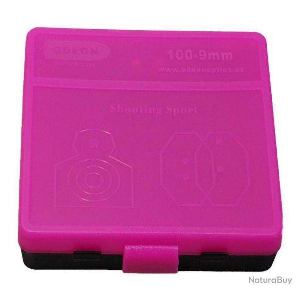 Bo�te de rangement 100 cartouches cal. 380 / 9mm / 7.65mm - Rose