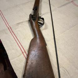 une crosse  raccourcie de fusil a silex mod an 9 d'officier