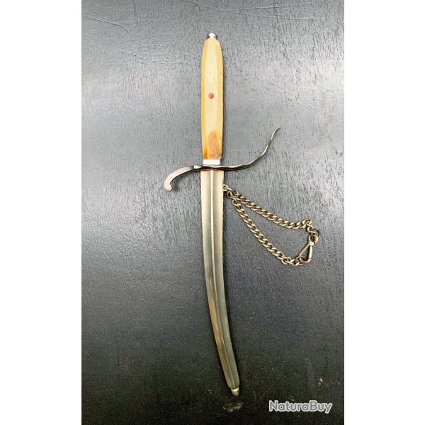 ANCIEN ET RARE GRAND MODELE DE STYLET A LAME COURBE DU XIX�, ET FOURREAU, DE PROSTITUEES ? A VOIR