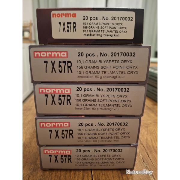 Balles norma 7x57R oryx 156gr, 10.1gram