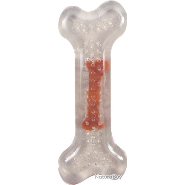 Jouet Os TPR brun saveur chocolat 8 cm