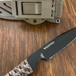 WILDSTEER Couteau WILD TECH 4 Paracorde desert Camo NEUF