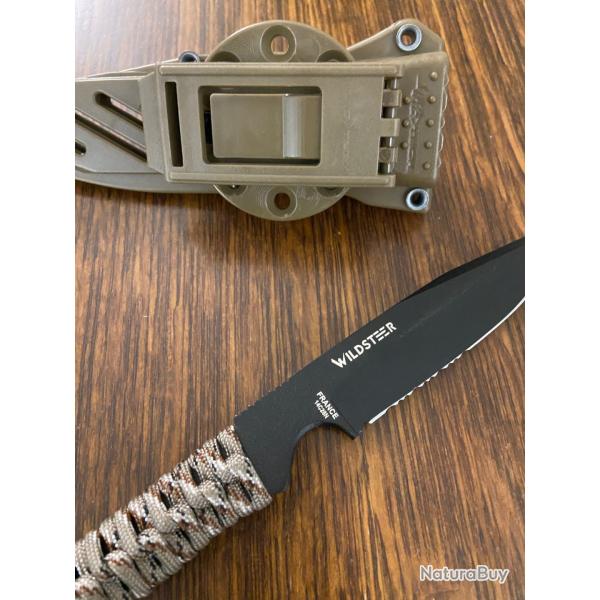 WILDSTEER Couteau WILD TECH 4 Paracorde desert Camo NEUF