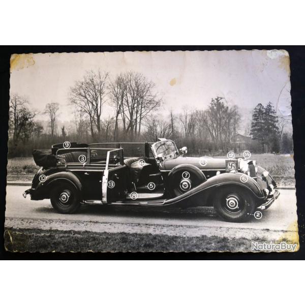 Photo carte voiture personnelle parade blind�e1942 militaria all. ww2 Originale