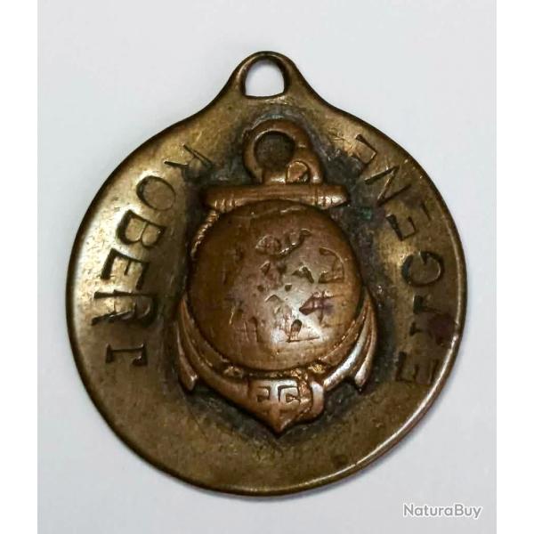 M�daille nominative Indochine Corps des T�l�graphistes coloniaux, porte bonheur militaria