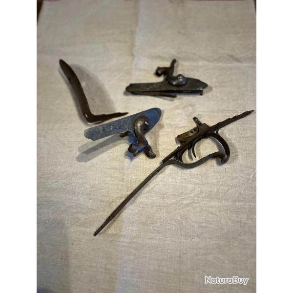 pi�ces d�tach�es pour un fusil de chasse juxtapos� a percussion de 1850