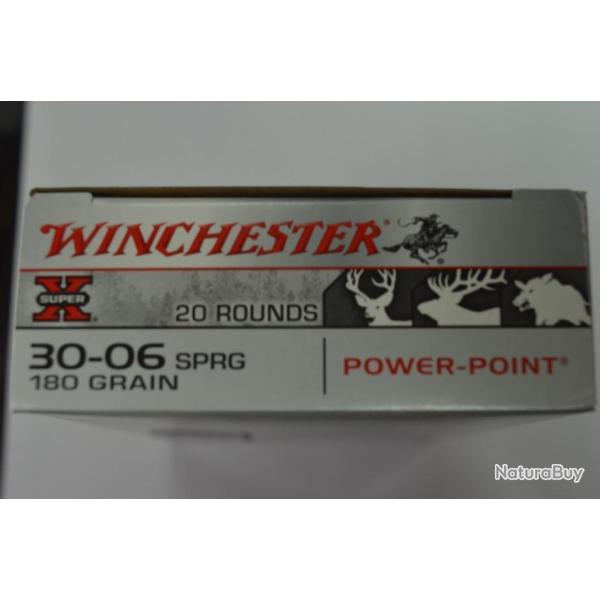 1 BOITE DE 20 BALLES WINCHESTER CALIBRE 30-06 POWER POINT 11.7G  NEUVE