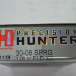 1 BOITE DE 20 BALLES HORNADY CALIBRE 30-06  ELD-X EN 11.5G  NEUVE