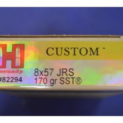 1 BOITE DE 20 BALLES HORNADY  CALIBRE 8X57 JRS EN SST 11G  NEUVE