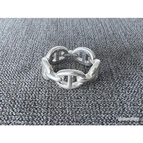 Bague HERMES neuve en argent - chaine d'ancre - taille 53 - Herm�s