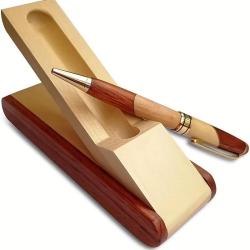Stylo de bureau en bois personnalisable + Coffret Support &agrave; personnaliser