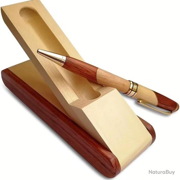 Stylo de bureau en bois personnalisable + Coffret Support � personnaliser