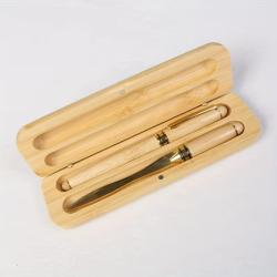 Coffret cadeau stylos + ouvre lettre en bois &agrave; personnaliser